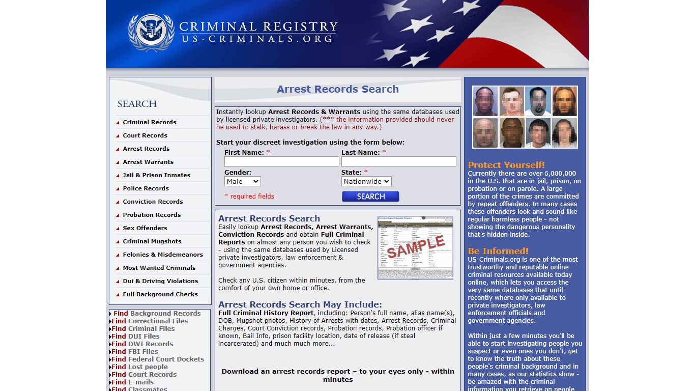 Arrest Records Search - US-Criminals.org